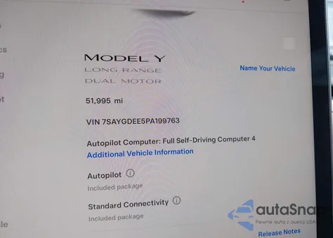 2023 Tesla Model Y Awd/Long Range Dual Motor All-Wheel Drive z USA, uszkodzony, nr VIN 7SAYGDEE5PA199763